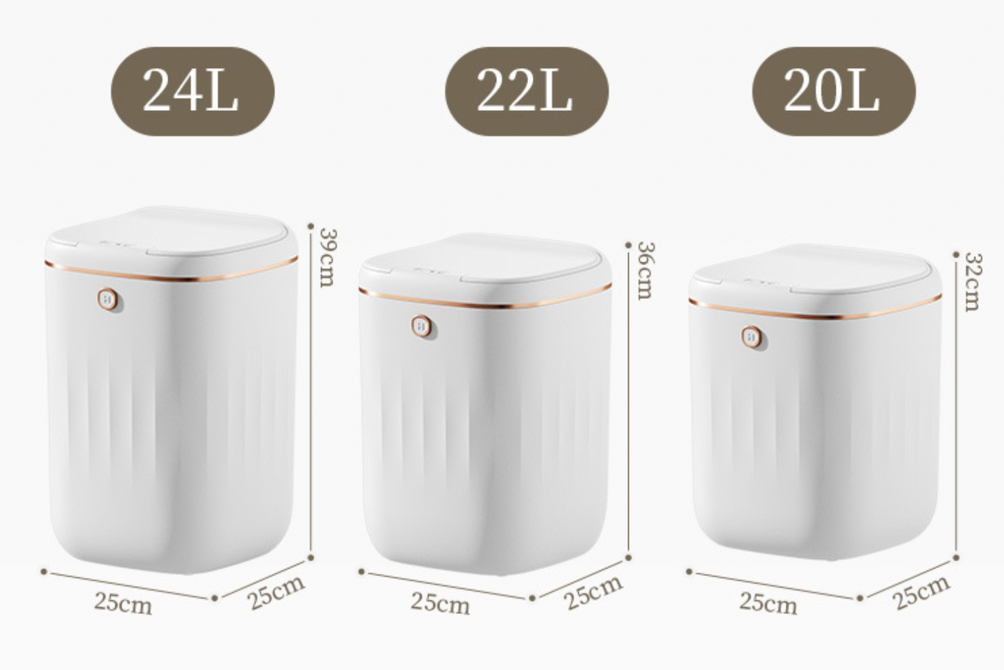 Sensor Automatic Touchless Motion White Smart Rubbish Bin for Bathroom Kitchen