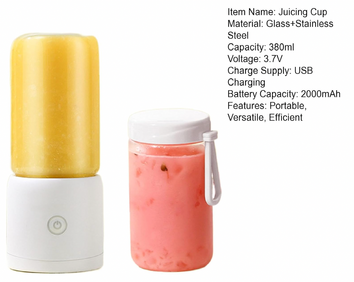 Mini Portable Juice Blender (Individual Blender for Gym Office Home Travel Pink)