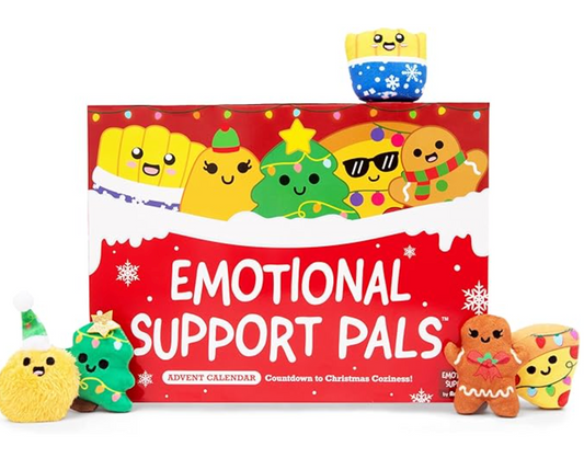 Advent Calendar 2025 - Emotional Support cute mini plush doll - 25 Days - Snowman Reindeer Gingerbread Pizza Christmas Tree, Christmas Gift