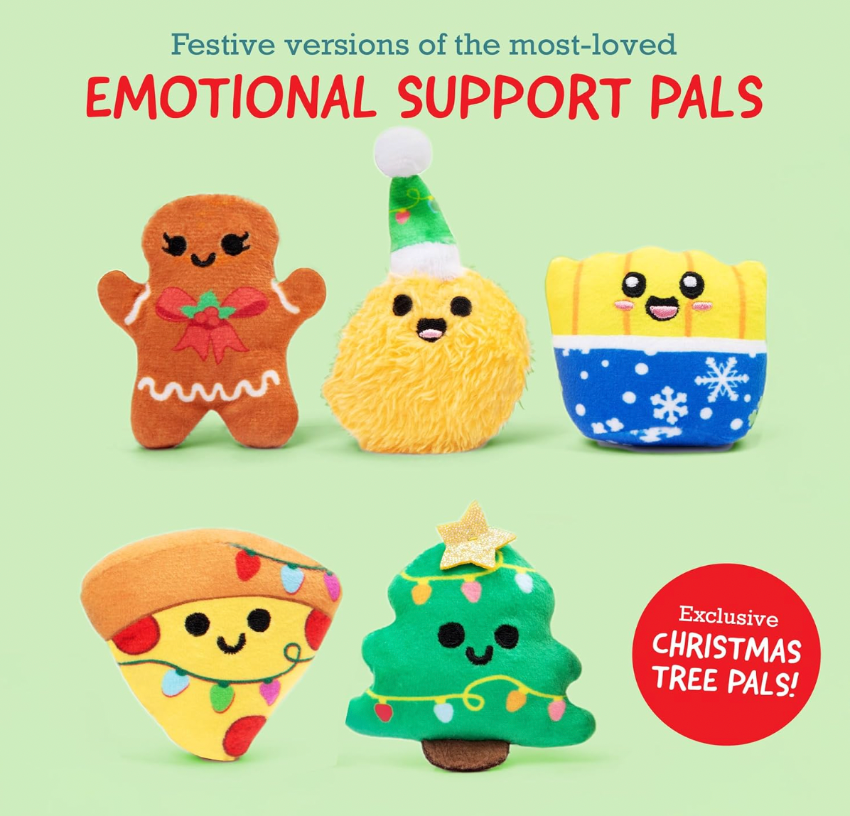 Advent Calendar 2025 - Emotional Support cute mini plush doll - 25 Days - Snowman Reindeer Gingerbread Pizza Christmas Tree, Christmas Gift