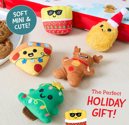Advent Calendar 2025 - Emotional Support cute mini plush doll - 25 Days - Snowman Reindeer Gingerbread Pizza Christmas Tree, Christmas Gift