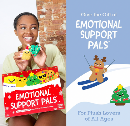 Advent Calendar 2025 - Emotional Support cute mini plush doll - 25 Days - Snowman Reindeer Gingerbread Pizza Christmas Tree, Christmas Gift