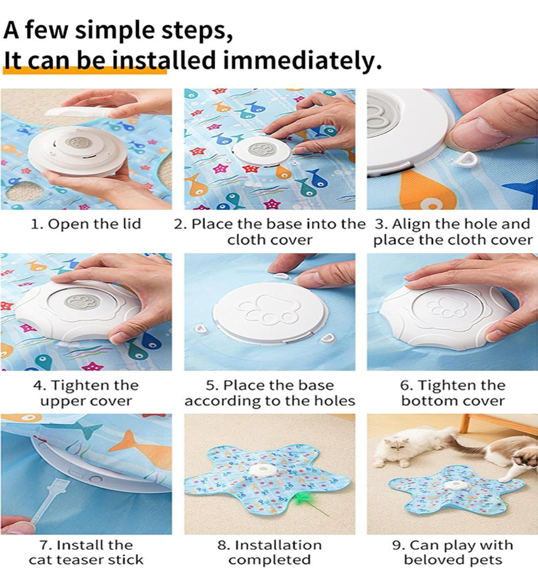 Interactive Cat Toy - Rechargeable Automatic rotating cat toy