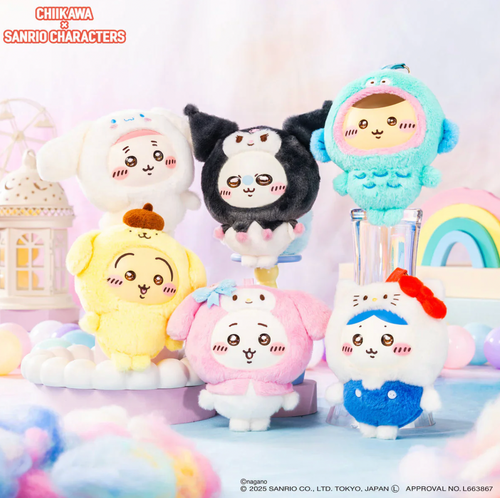 SANRI0 Characters × Chiikawa Plush Keychain
