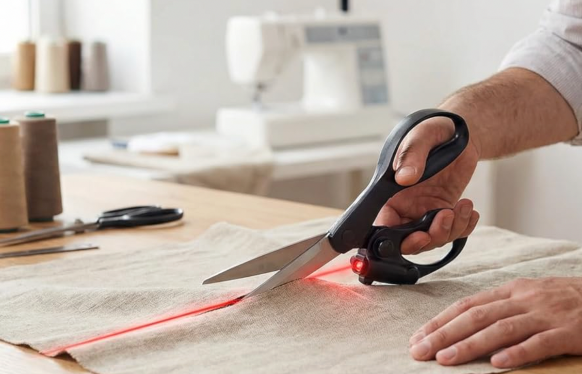 Laser-Guided Fabric Craft Scissors