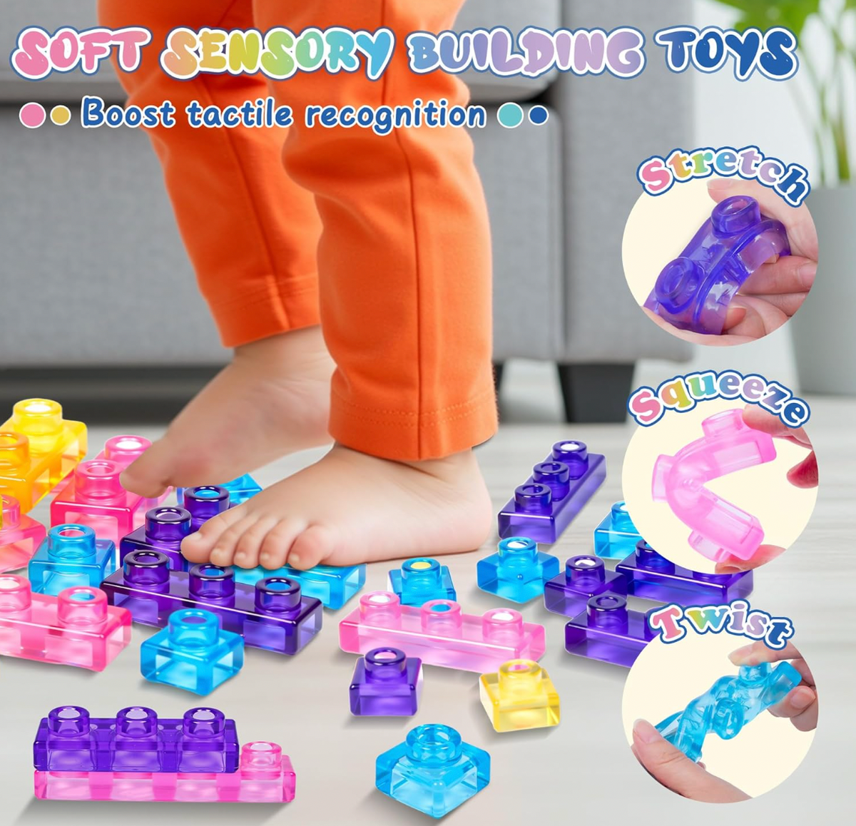 Sensory Soft Squishy Building Blocks Toy Set